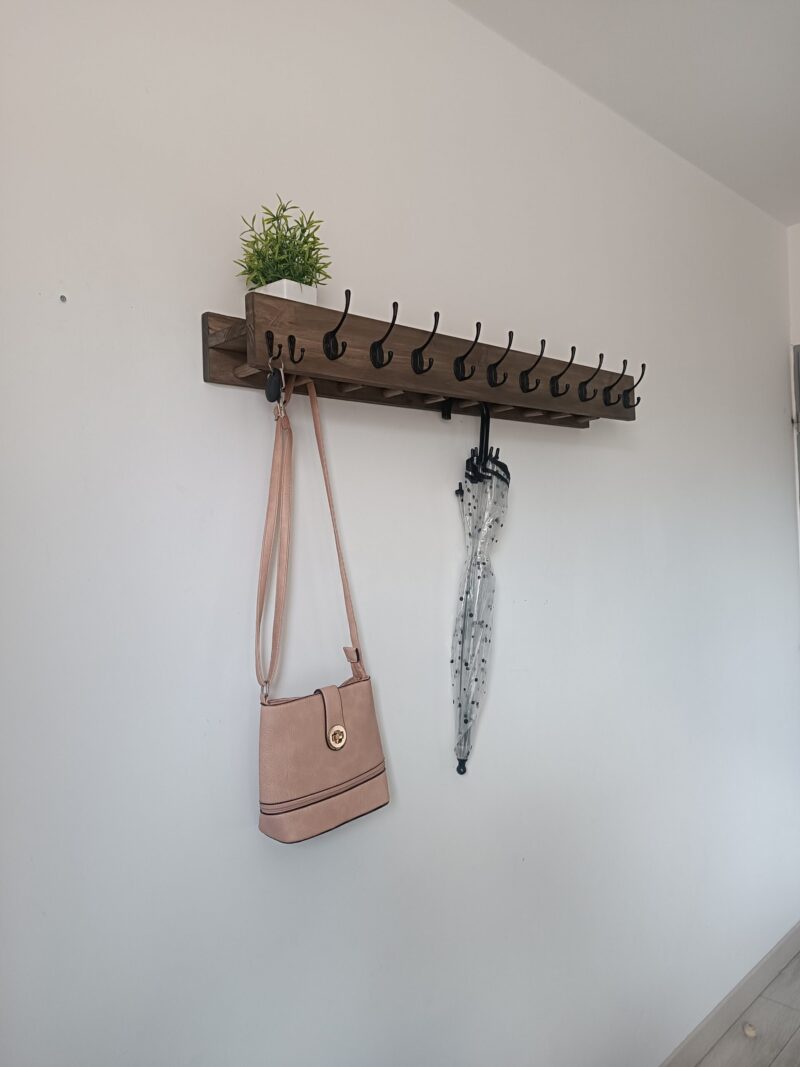 Porte Manteau Gain de place Duo crochets - Foncé