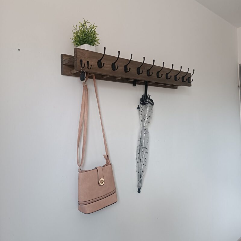 Porte Manteau Gain de place Duo crochets - Foncé